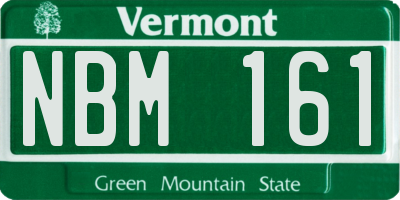 VT license plate NBM161