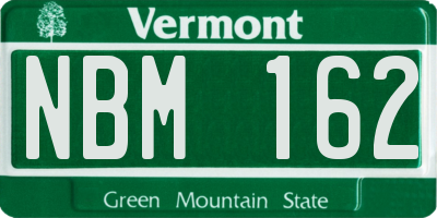 VT license plate NBM162