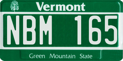 VT license plate NBM165