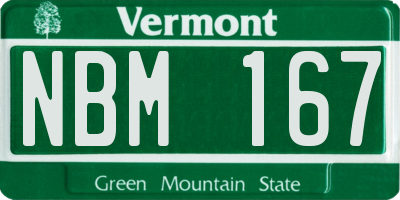 VT license plate NBM167