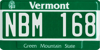 VT license plate NBM168