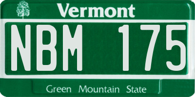 VT license plate NBM175