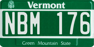 VT license plate NBM176