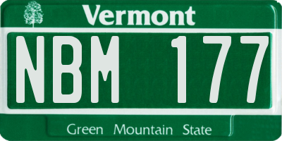 VT license plate NBM177