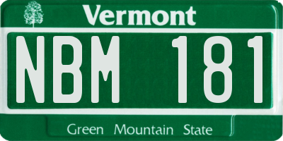 VT license plate NBM181