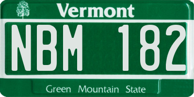 VT license plate NBM182