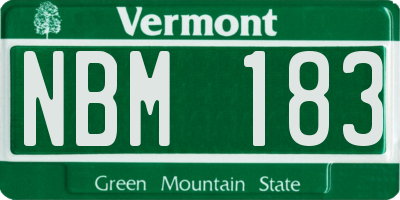 VT license plate NBM183