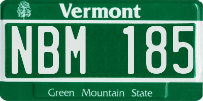 VT license plate NBM185