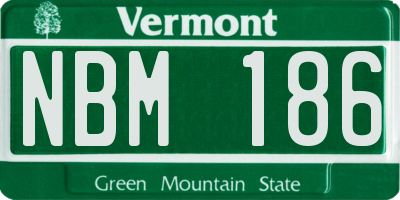 VT license plate NBM186