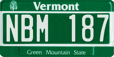 VT license plate NBM187