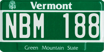VT license plate NBM188
