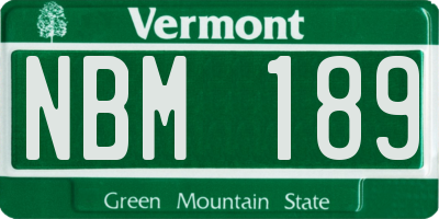 VT license plate NBM189