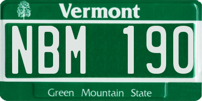 VT license plate NBM190
