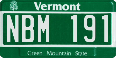 VT license plate NBM191