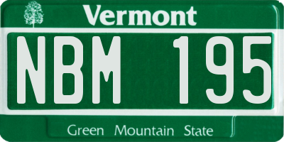 VT license plate NBM195