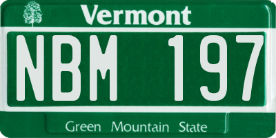 VT license plate NBM197
