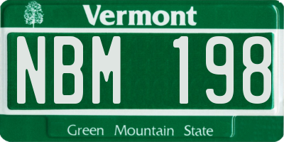 VT license plate NBM198
