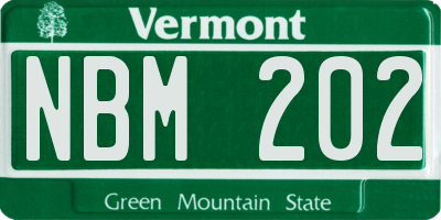 VT license plate NBM202