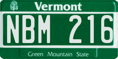 VT license plate NBM216
