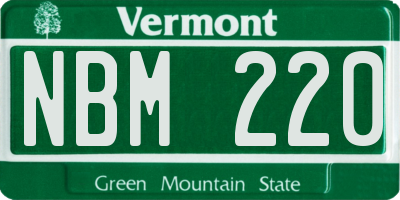 VT license plate NBM220