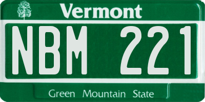 VT license plate NBM221