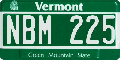 VT license plate NBM225