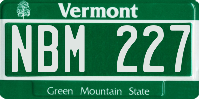VT license plate NBM227