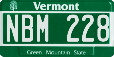 VT license plate NBM228