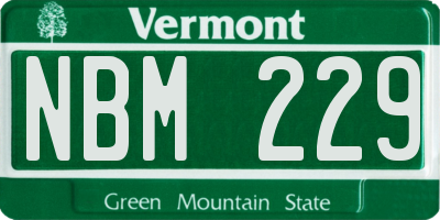 VT license plate NBM229