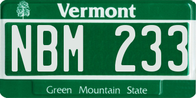 VT license plate NBM233