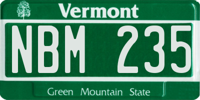 VT license plate NBM235
