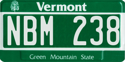 VT license plate NBM238