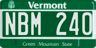 VT license plate NBM240