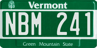 VT license plate NBM241