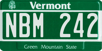 VT license plate NBM242