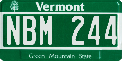 VT license plate NBM244