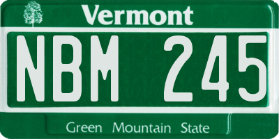 VT license plate NBM245