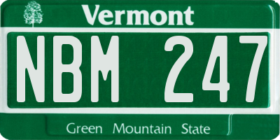 VT license plate NBM247