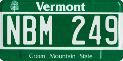 VT license plate NBM249