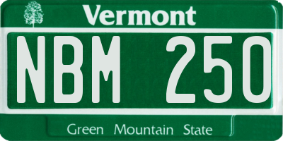 VT license plate NBM250