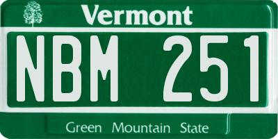 VT license plate NBM251