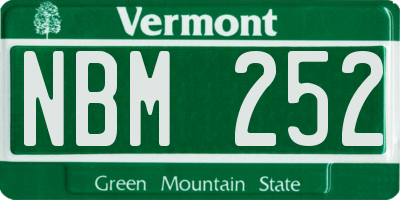 VT license plate NBM252