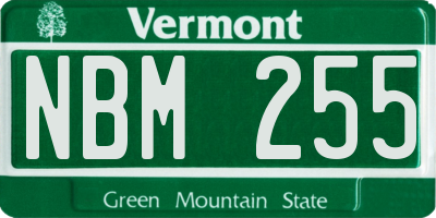 VT license plate NBM255