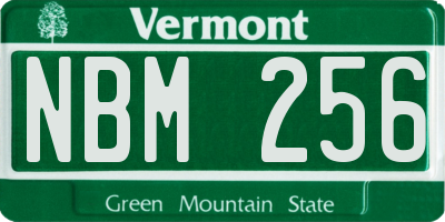 VT license plate NBM256