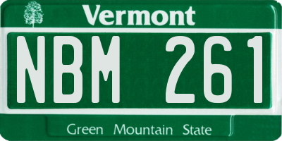 VT license plate NBM261