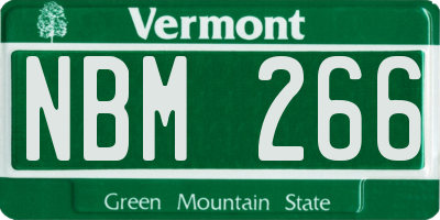 VT license plate NBM266