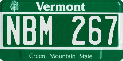 VT license plate NBM267