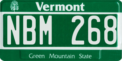 VT license plate NBM268