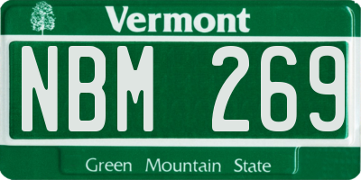 VT license plate NBM269