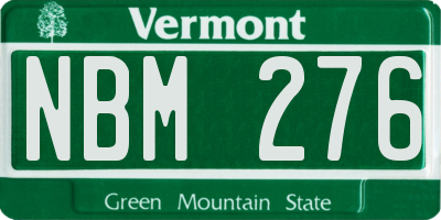 VT license plate NBM276